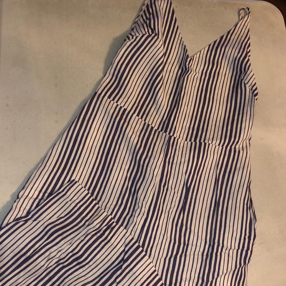 Striped jumpsuit, open back
